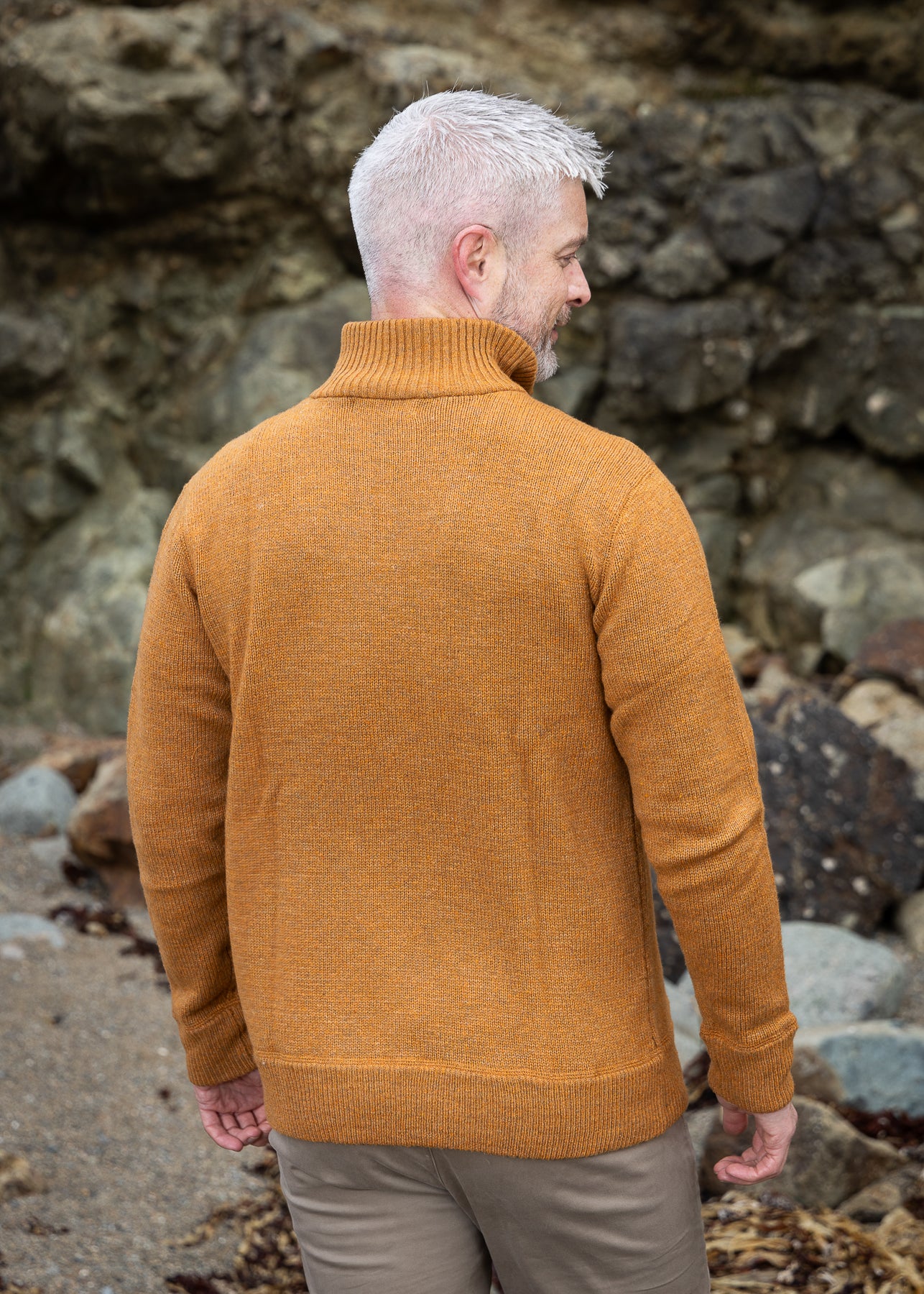 Mens Zip Sweater | Warm Sand