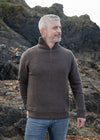 Mens Zip Sweater | Earth Brown