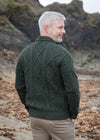 Aran Men's Shawl Button Cardigan | Army Green