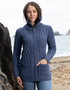 Aran Claddagh Zip Cardigan | Denim Marl