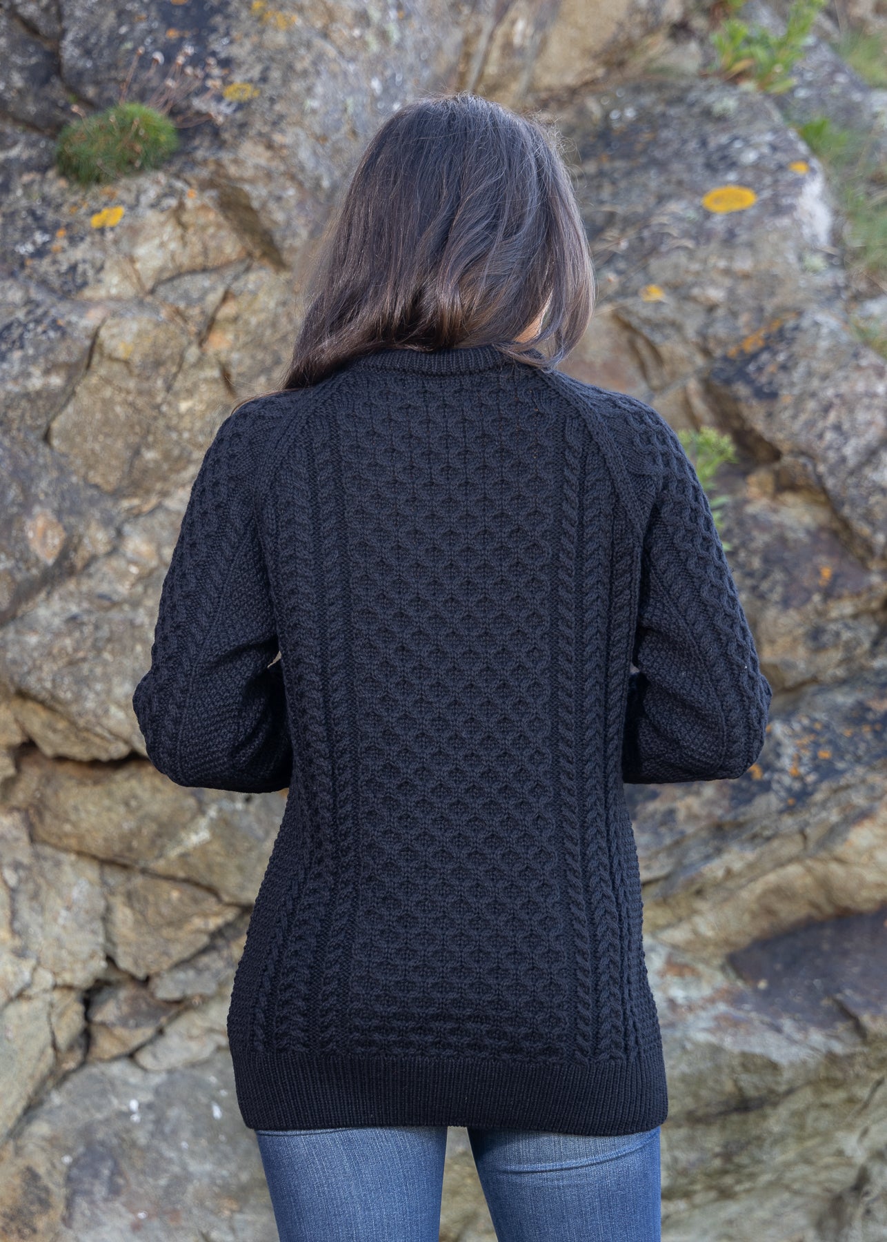 Ladies Slim-Fit Aran Sweater | Blackwatch