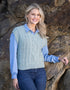 Women's V Neck Aran Vest | Sage Marl