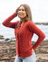 IrelandsEye Horseshoe Aran Cardigan | Chilli