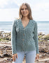 IrelandsEye Horseshoe Aran Cardigan | Ocean Mist