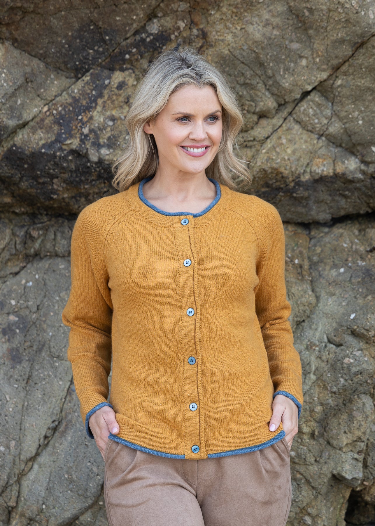 IrelandsEye Women's Killiney Cardigan | Ochre