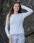 Women's Lambay Aran Sweater | Silver Marl