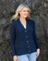 IrelandsEye Horseshoe Aran Cardigan | Rich Navy