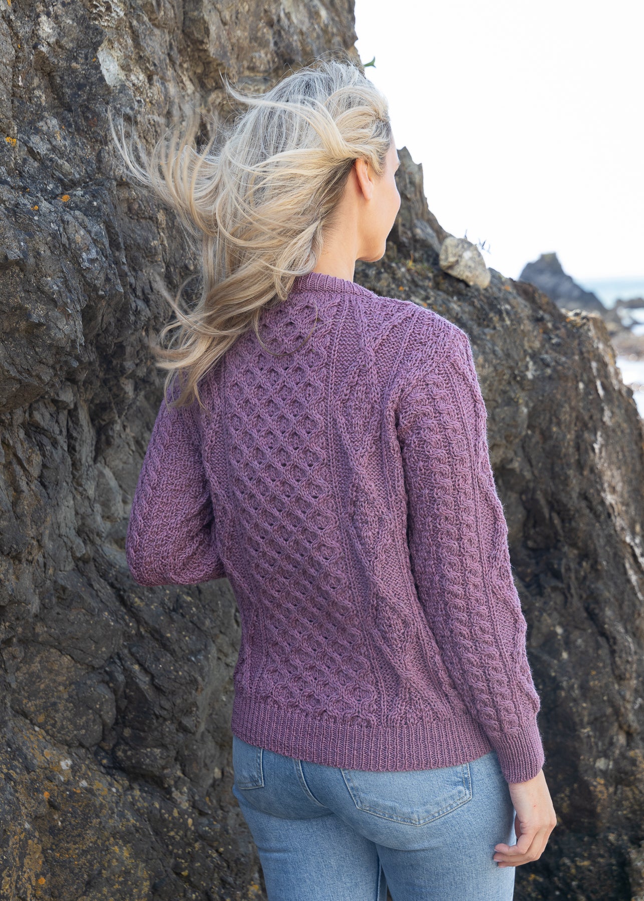 Inagh Ladies Aran Cardigan | Lupin