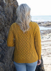 Inagh Ladies Aran Cardigan | Mustard