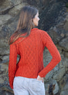 Women's Lambay Aran Sweater | Orange Marl