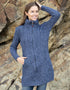 Aran Long Fitted Coat | Denim Marl