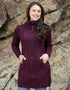 Aran Long Fitted Coat | Burgundy