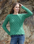 Women's Lambay Aran Sweater | Green Marl