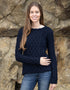 IrelandsEye Lambay Aran Sweater | Navy