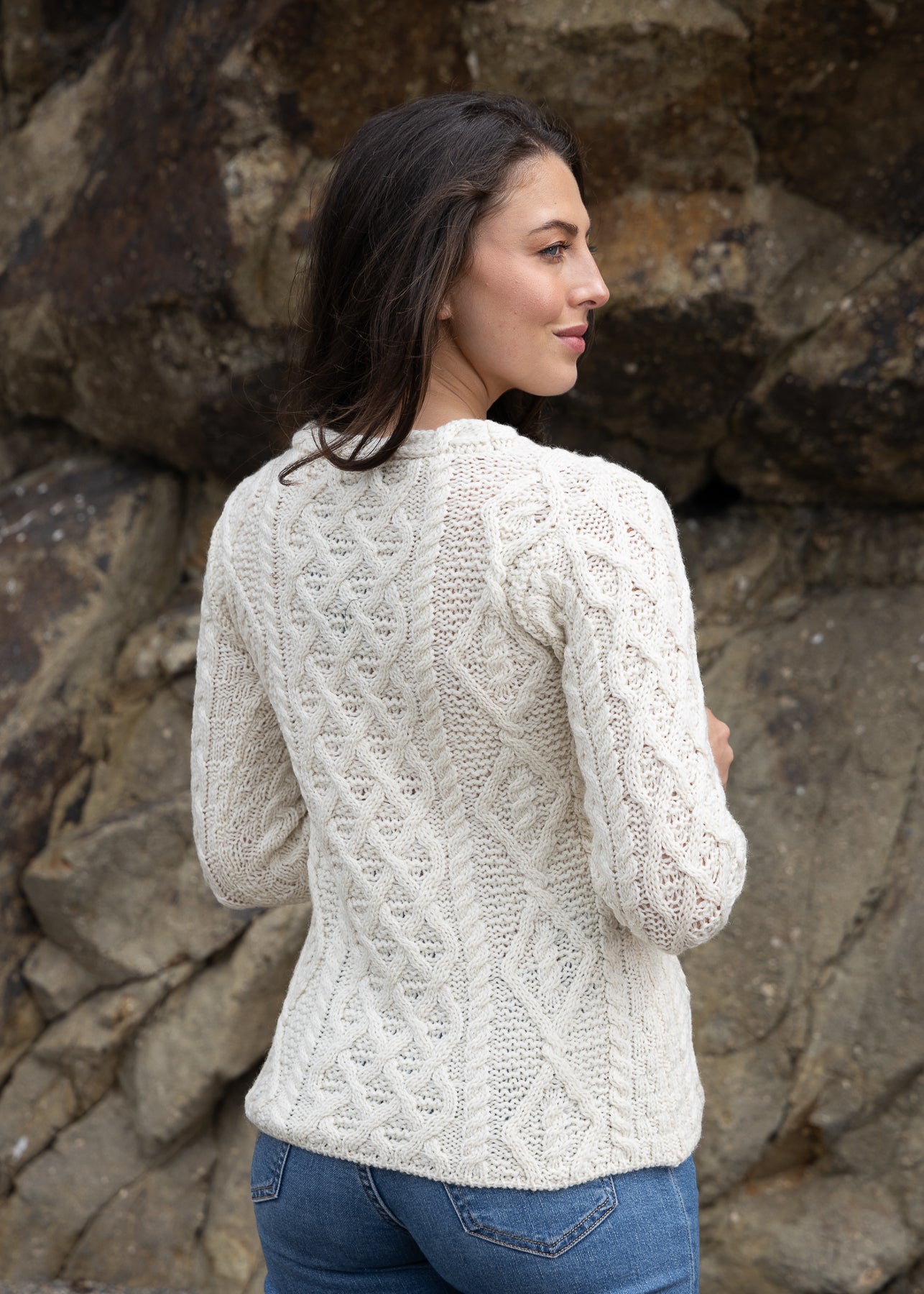 Women's Lambay Aran Sweater | Natural