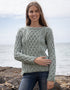 Women's Lambay Aran Sweater | Sage Marl