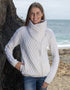 Aran Bikers Claddagh Side Zip Cardigan | Natural