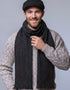 Mucros Donegal Wool Scarf | Black Red Multi Colour