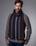 Mucros Donegal Wool Scarf - Mustard Navy | Made in Ireland