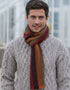 Mucros Donegal Wool Scarf - Mustard Stripe | Made in Ireland