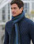 Mucros Donegal Wool Scarf - Navy Stripe | Made in Ireland