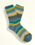 Soft Merino Wool Fair Isle Socks  | Grey Green Blue Yellow