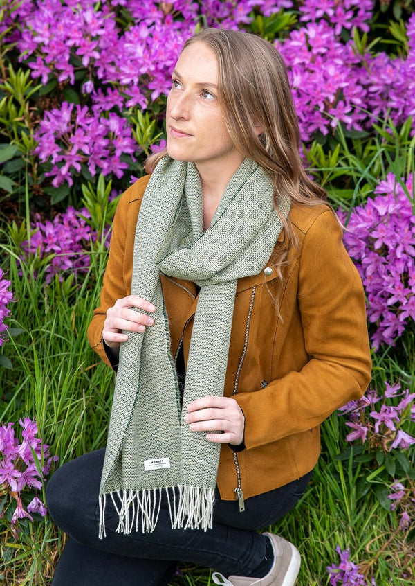McNutt Spotted Green Lambswool Scarf