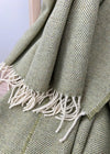 McNutt of Donegal Spotted Green Lambswool Throw | Irish Merino Wool Blanket