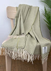 McNutt of Donegal Spotted Green Lambswool Throw | Irish Merino Wool Blanket