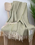 McNutt of Donegal Spotted Green Lambswool Throw | Irish Merino Wool Blanket