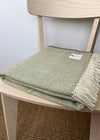 McNutt of Donegal Spotted Green Lambswool Throw | Irish Merino Wool Blanket