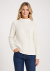 St. Bridget's Weave Aran Sweater in Natural | Aran Woollen Mills