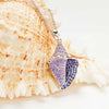 Sterling Silver Purple Crystal Shell Necklace