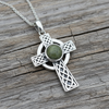 Sterling Silver Connemara Marble Cross Pendant