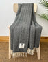 McNutt of Donegal Storm Grey Herringbone Blanket Throw | Pure Irish Wool
