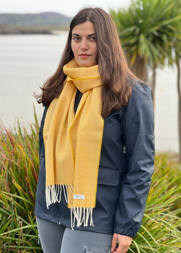 McNutt Lambswool Scarf Sunflower Herringbone