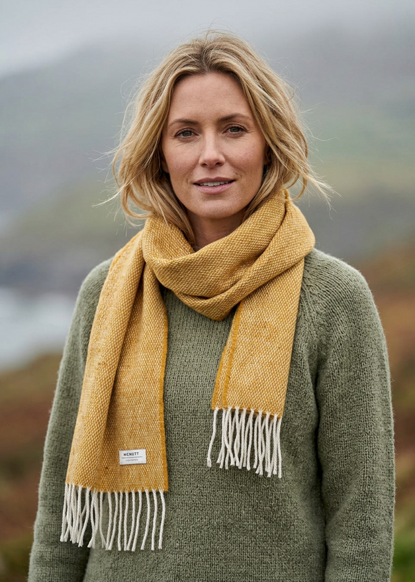 McNutt of Donegal Sunshine Tweed Scarf | 100% Merino Lambswool