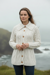 Super Soft 100% Merino Wool Aran Cardigan - Made in Ireland