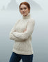 Super Soft Funnel Neck Aran Sweater | Natural