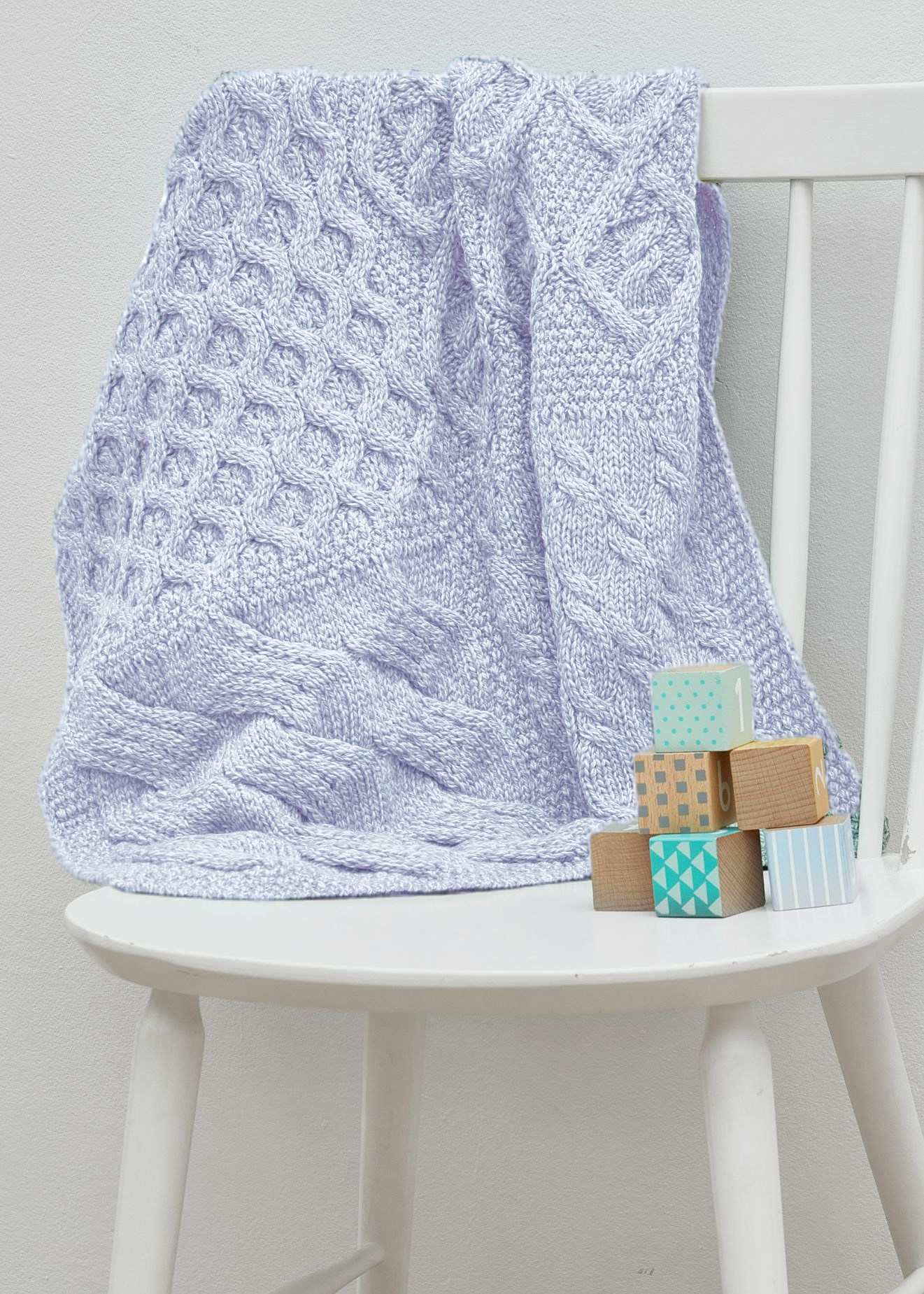 Supersoft Merino Baby Irish Blanket | Blue Sail