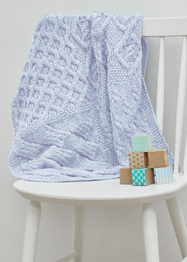 Supersoft Merino Baby Irish Blanket | Blue Sail