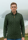 Aran Tweed Zip Sweater