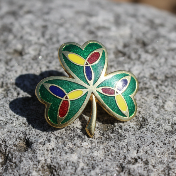 Gold Plated Shamrock Brooch