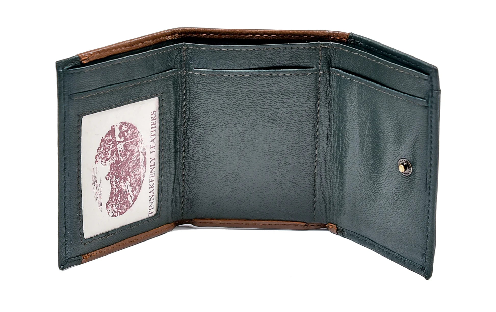 Tinnakeenly Leather Tri Fold Wallet - Shamrock