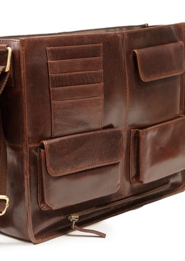 Luxury Irish Leather Satchel Bag - Tan