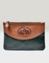 Irish Leather Top Zip Purse - Shamrock