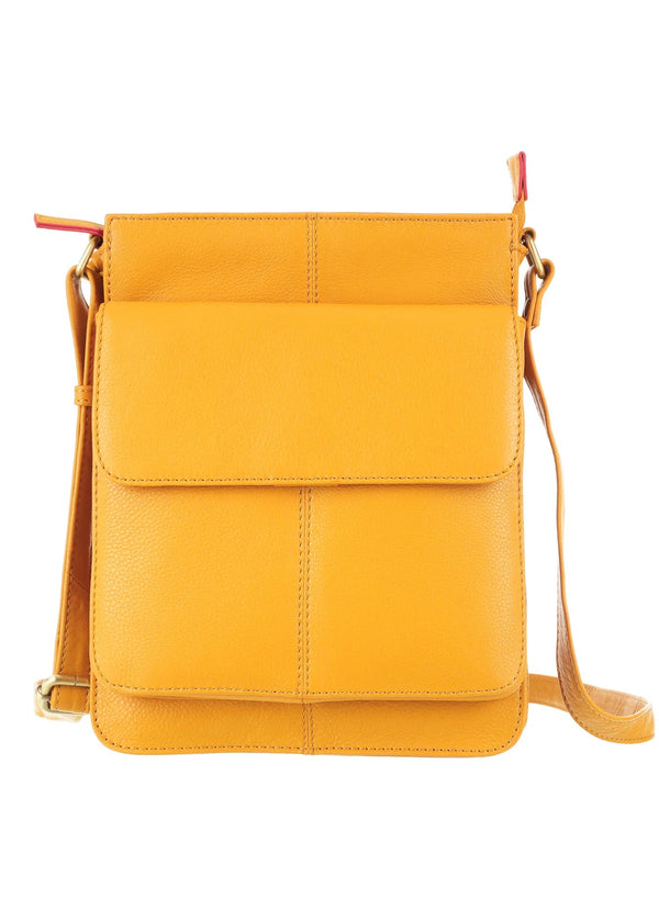 Luxury Irish Leather Sling Bag - Mustard