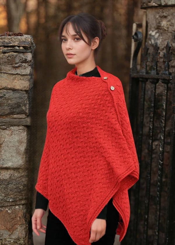 Glenbeigh Aran Cape | Coral - Clearance