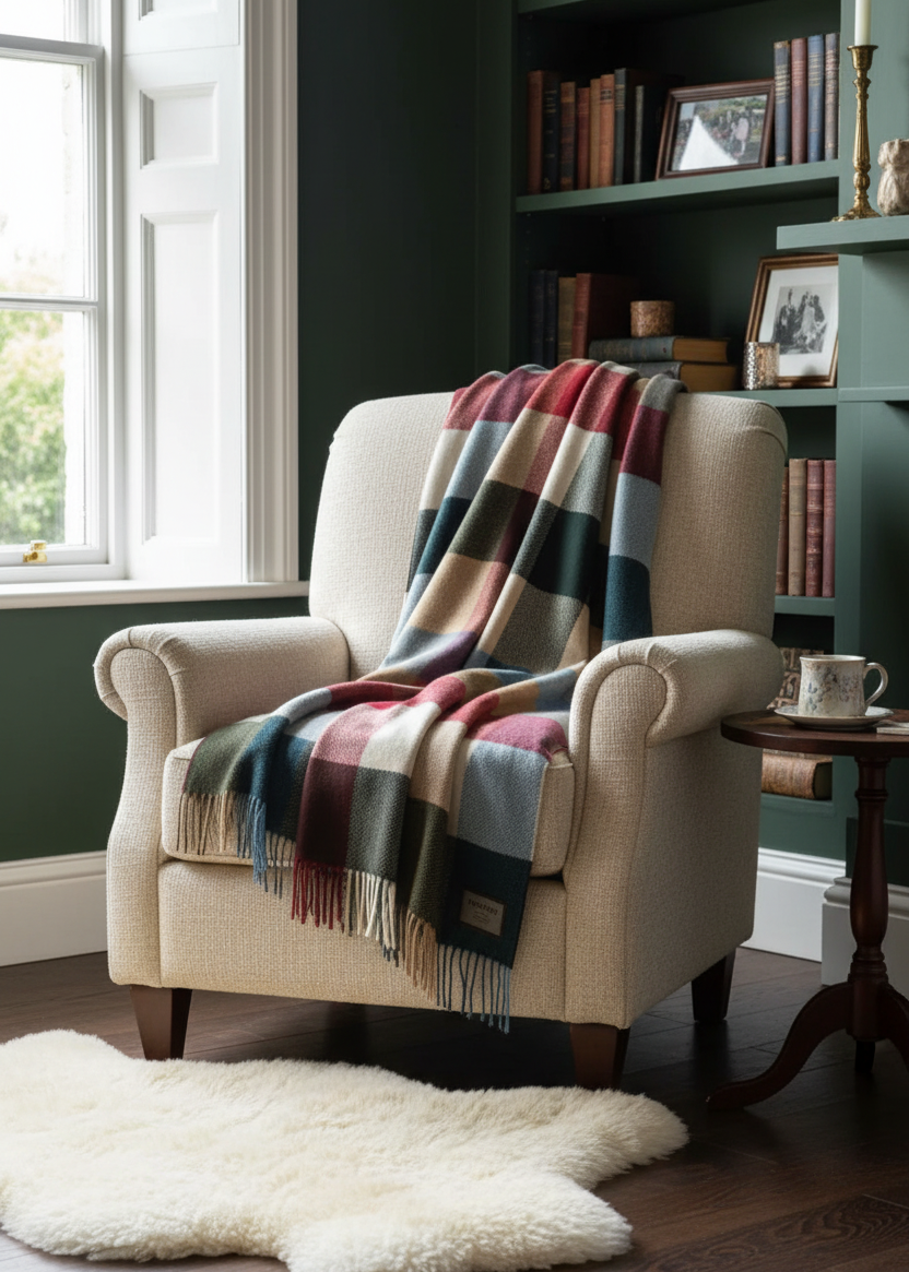 Foxford Lambswool Throw | Woodland Avenue