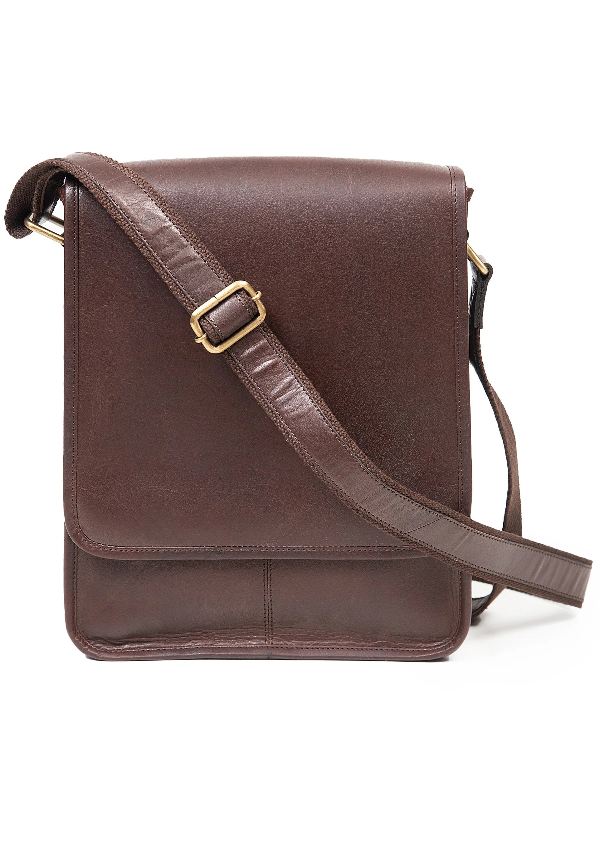 Tinnakeenly Leather Messenger Bag - Brown
